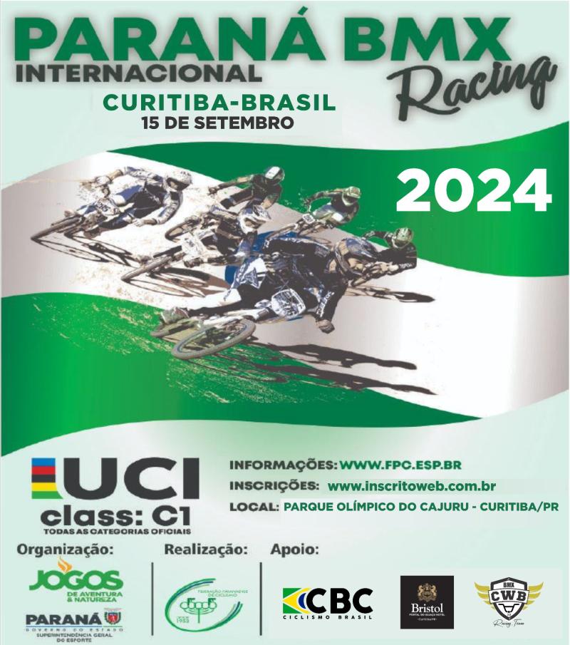 PARANÁ BMX INTERNACIONAL BMX RACING - 2024 - 2 CATEGORIAS (ARO 20 + CRUISE)